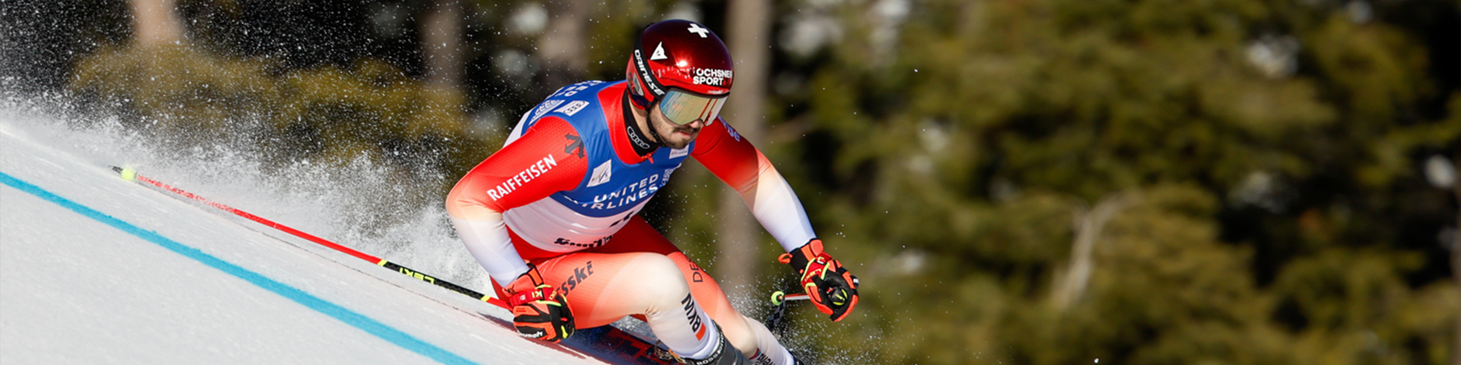 Loic Meillard Skiing in competition 