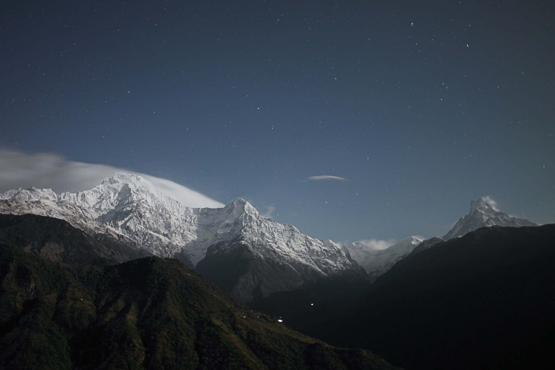 Night view of mountains 